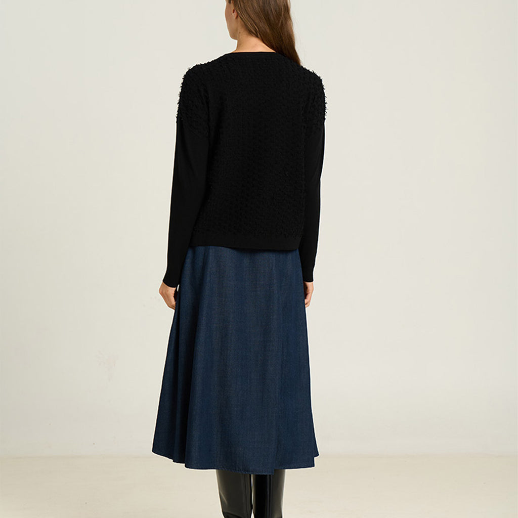 Sita Murt - Textured knit sweater Ribbed - Black - Collector Store Sydney