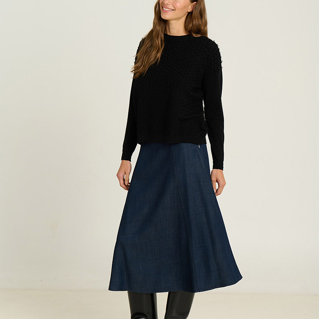 Sita Murt - Textured knit sweater Ribbed - Black - Collector Store Sydney