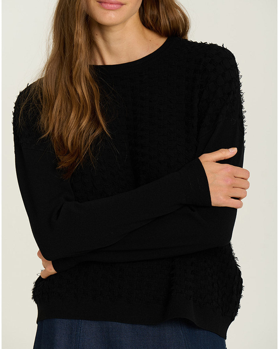 Sita Murt - Textured knit sweater Ribbed - Black - Collector Store Sydney