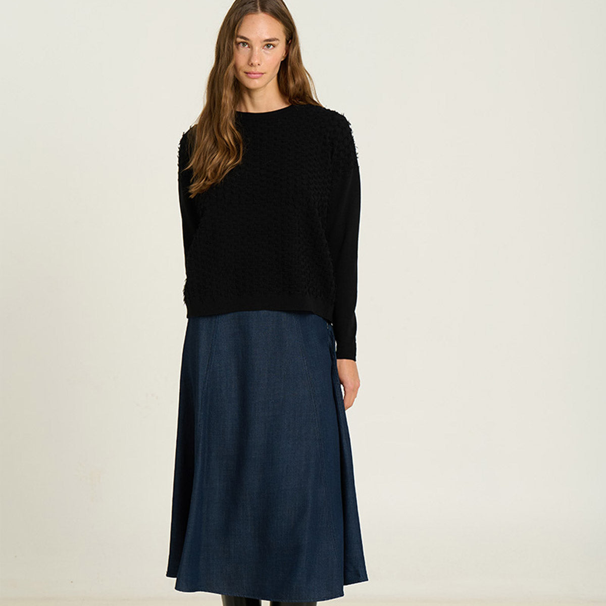 Sita Murt - Textured knit sweater Ribbed - Black - Collector Store Sydney