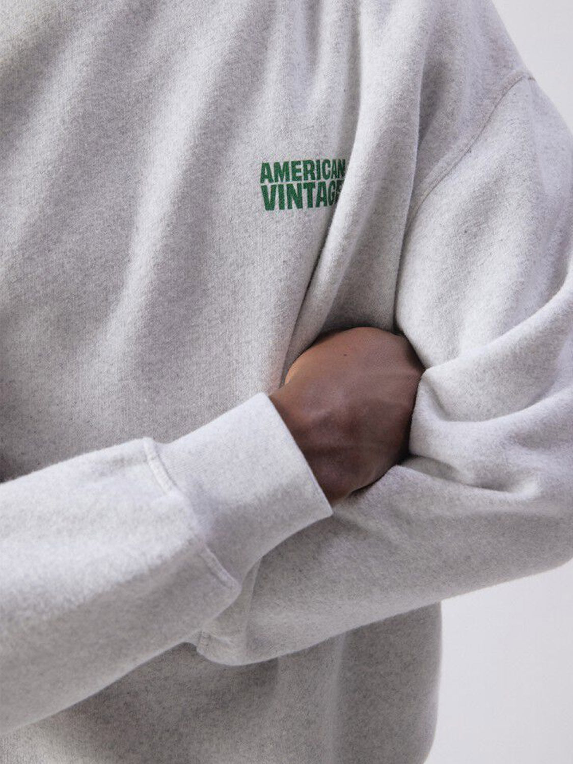 American Vintage Mens Sweatshirt - Baptown - Heather Grey