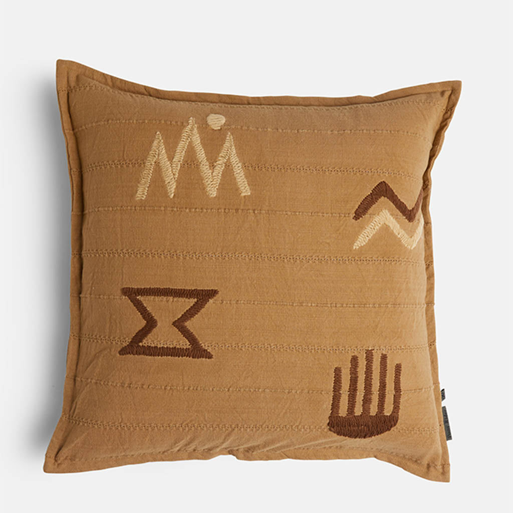 Ancestors Way Cushion | Tabacco Brown /Monks Rober / Donkey | 55*55 - Collector Store