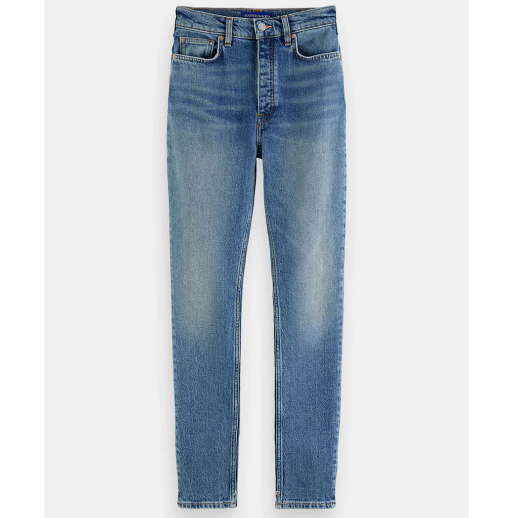 Scotch & Soda The Line high-rise skinny-fit jeans - Mystery Blue - Collector Store