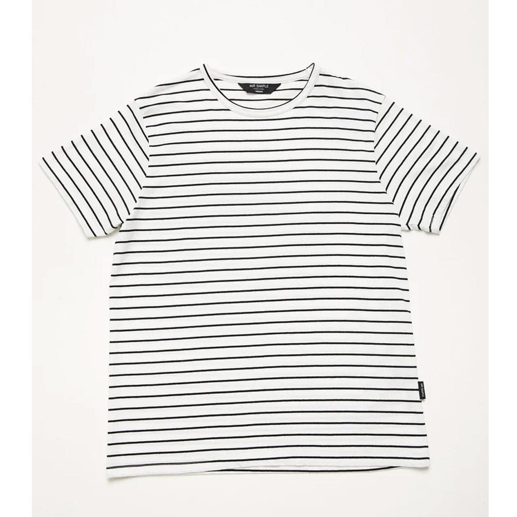 Mr Simple Breton Stripe  Tshirt - black & white - Collector Store