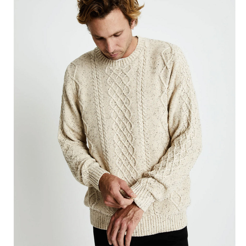 Mr Simple Organic Cable Knit Sweater - Oatmeal - Collector Store