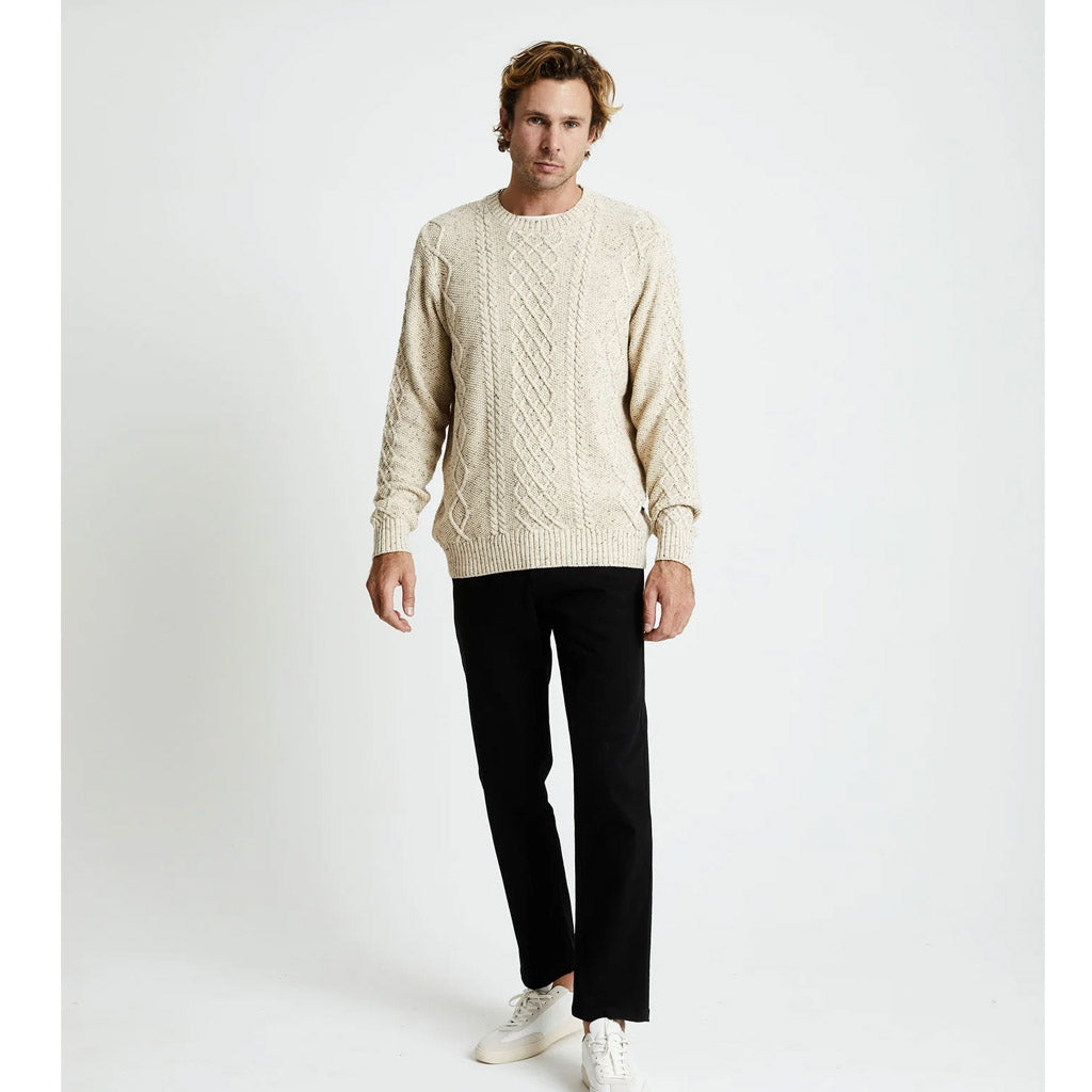 Mr Simple Organic Cable Knit Sweater - Oatmeal - Collector Store