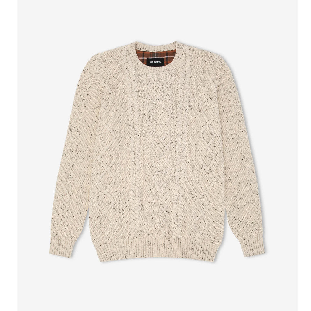 Mr Simple Organic Cable Knit Sweater - Oatmeal - Collector Store