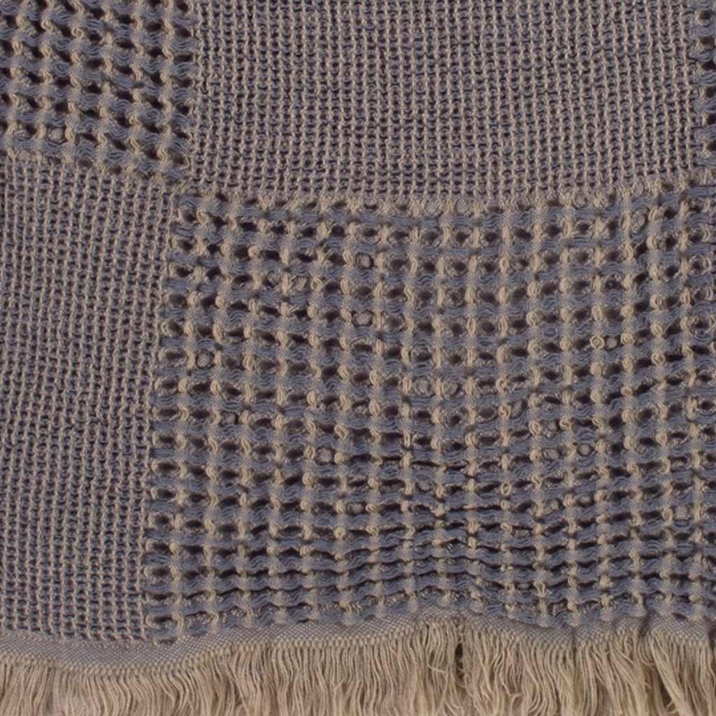by ende.| Checkered Waffle Throw | Steel / Ecru - Collector Store