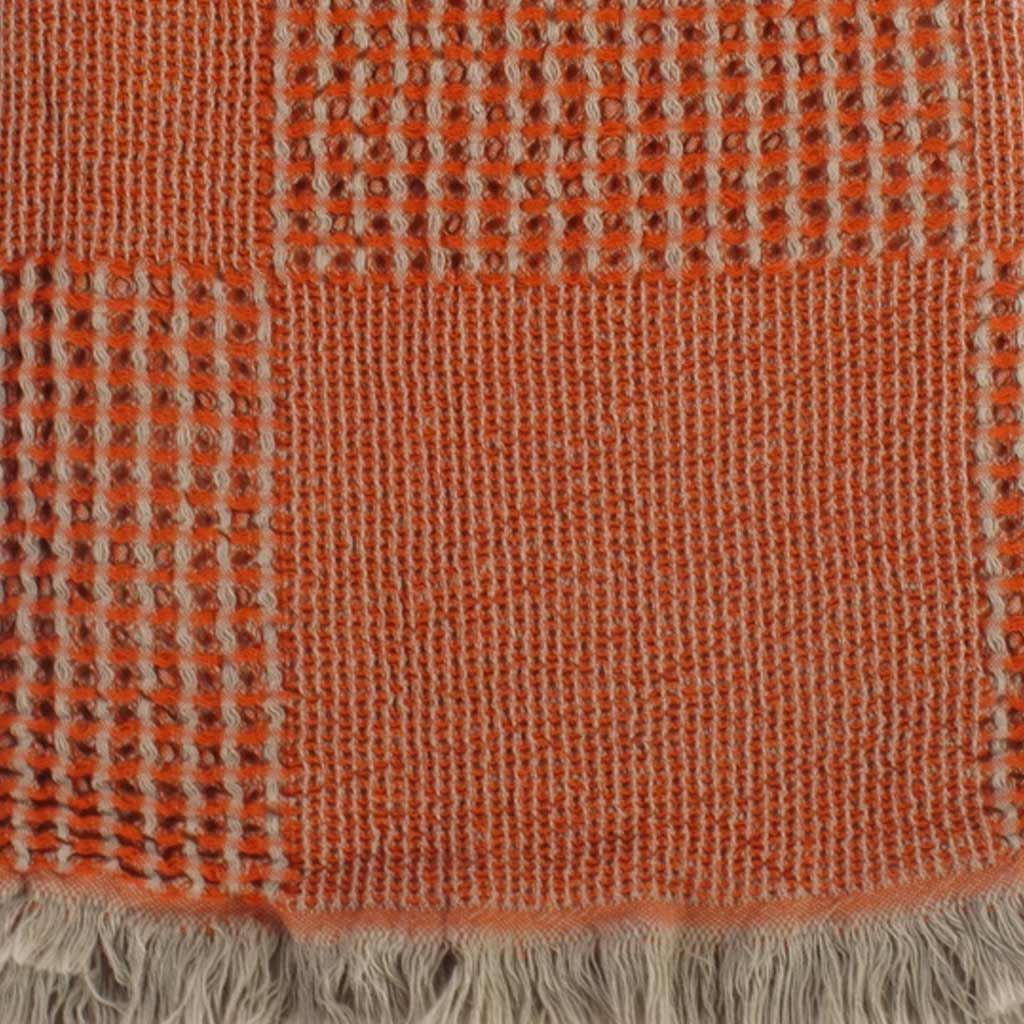 by ende.| Checkered Waffle Throw | Terracotta / Ecru - Collector Store