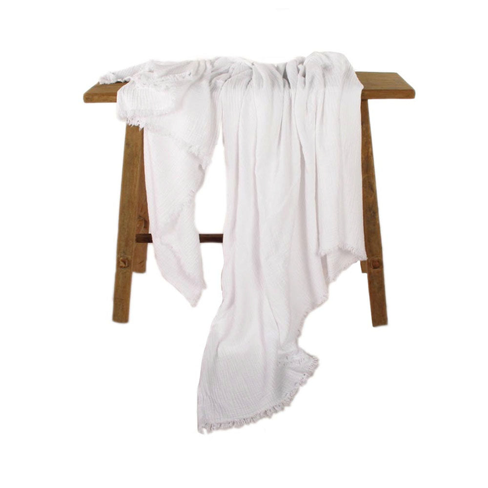 by ende. | Muslin Blanket | White & White - Collector Store