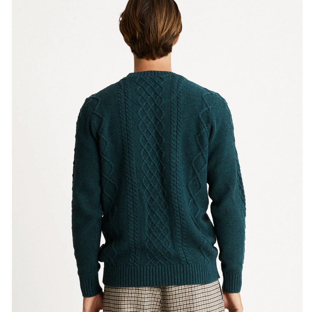 Mr Simple Organic Cable Knit Sweater - Emerald - Collector Store