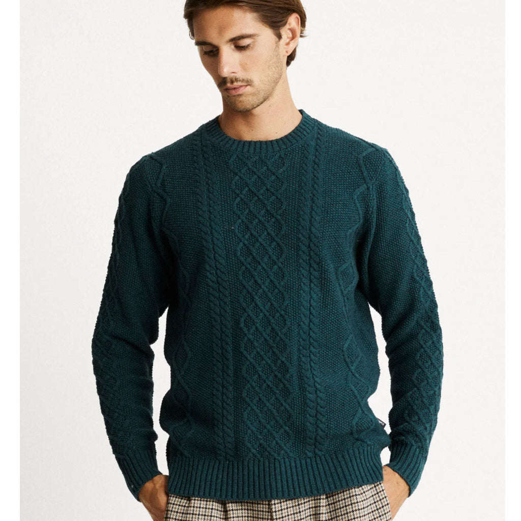 Mr Simple Organic Cable Knit Sweater - Emerald - Collector Store