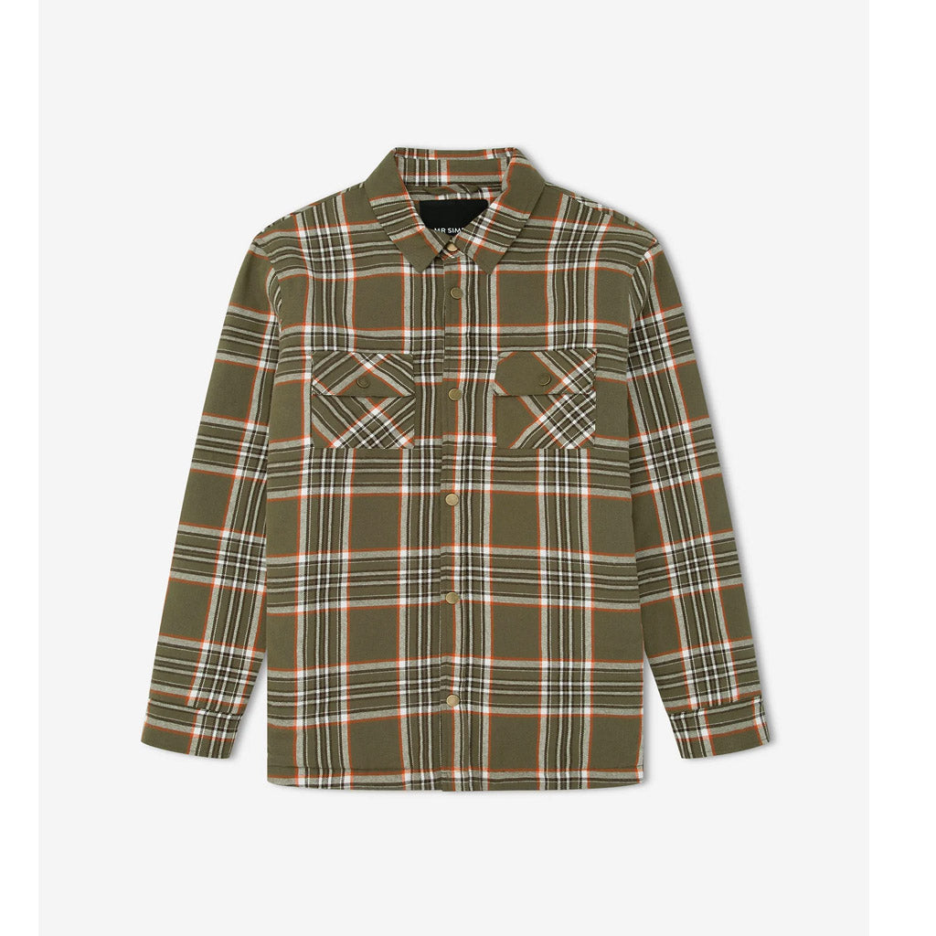 Mr Simple Quilted Flannel Jacket - Army Check - Collector Store