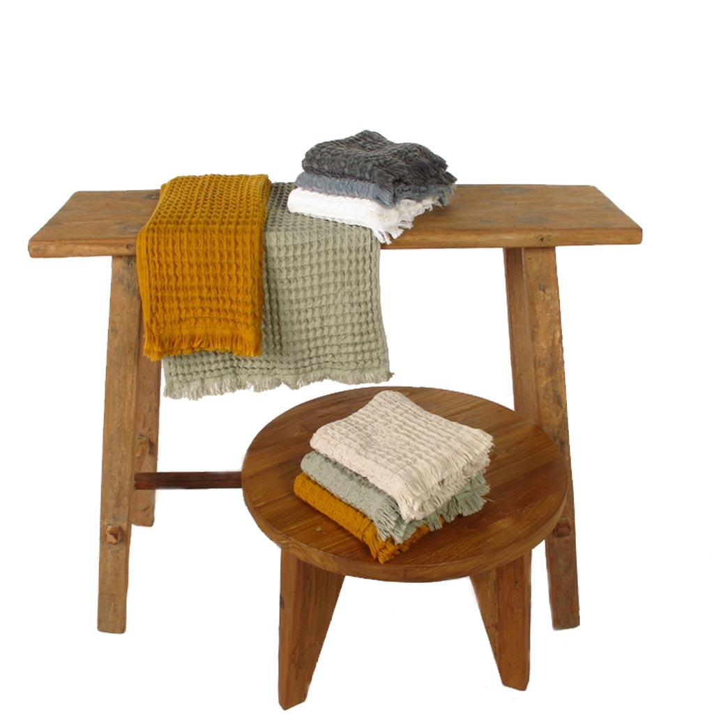 Stonewash Honeycomb Bath Towel | Mint - Collector Store Sydney