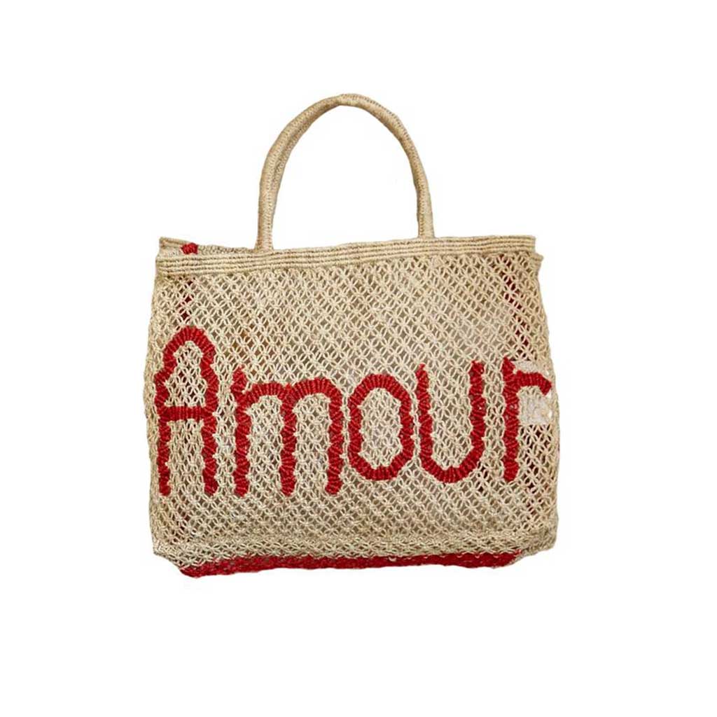 The Jacksons Amour Woven Jute Bag - Natural / Red - Collector Store