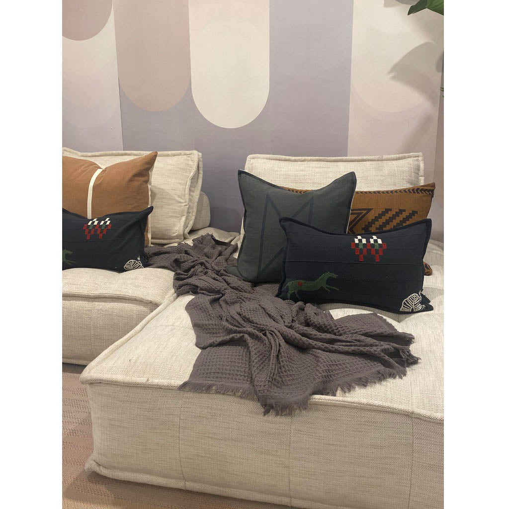 by ende.| Waffle Throw | Charcoal - Collector Store
