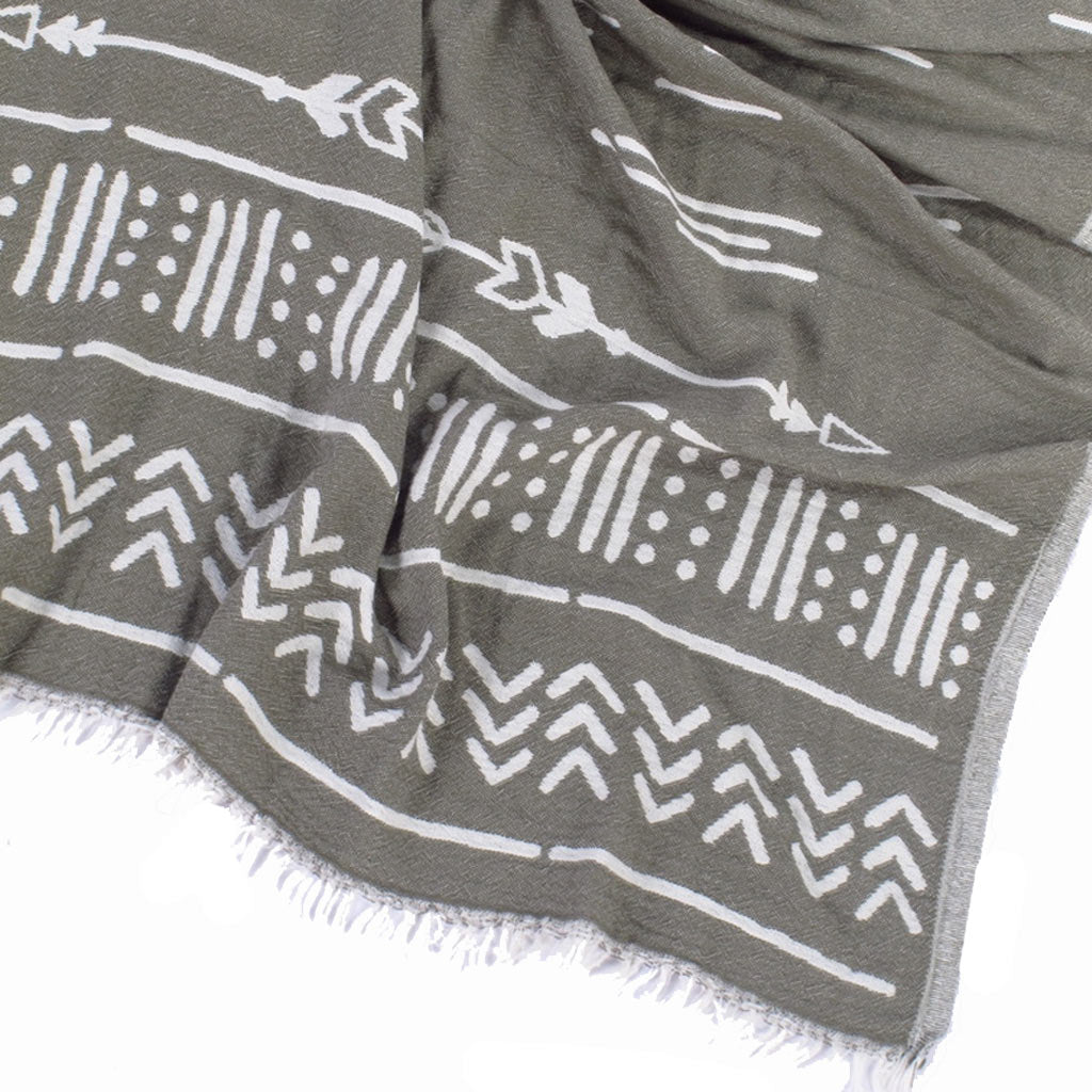 by ende. Patterned Beach Towel - Army /  White - Collector Store