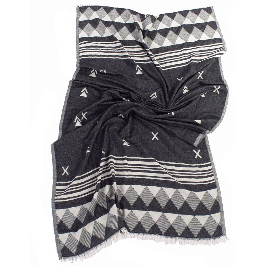 by ende. Patterned Beach Towel - Black / White - Collector Store Sydney