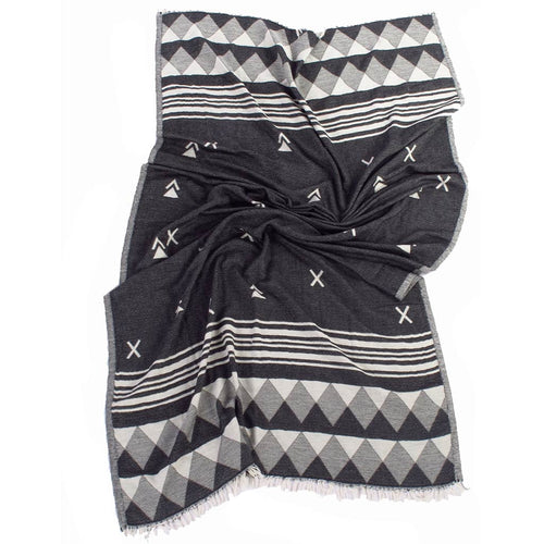 by ende. Patterned Beach Towel - Black / White - Collector Store Sydney