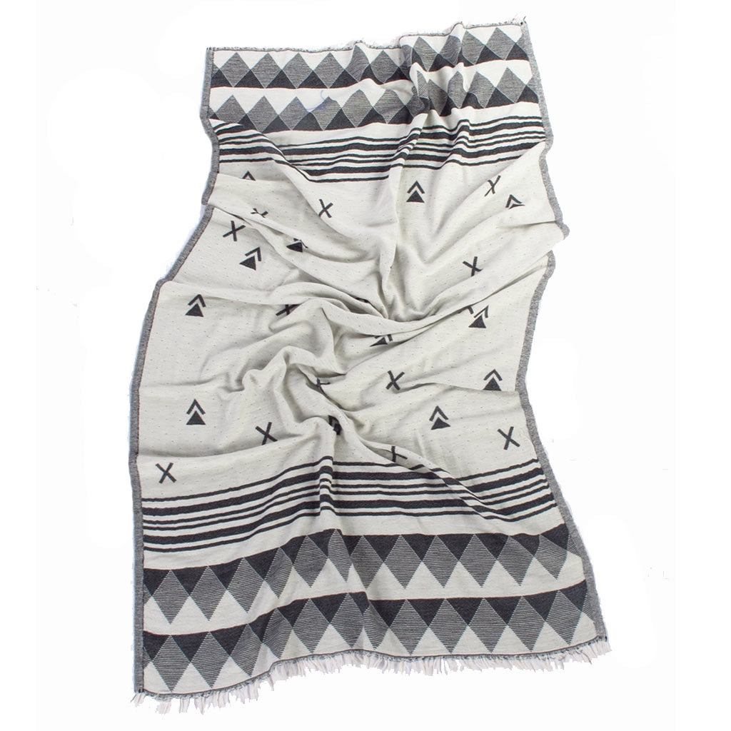by ende. Patterned Beach Towel - Black / White - Collector Store Sydney