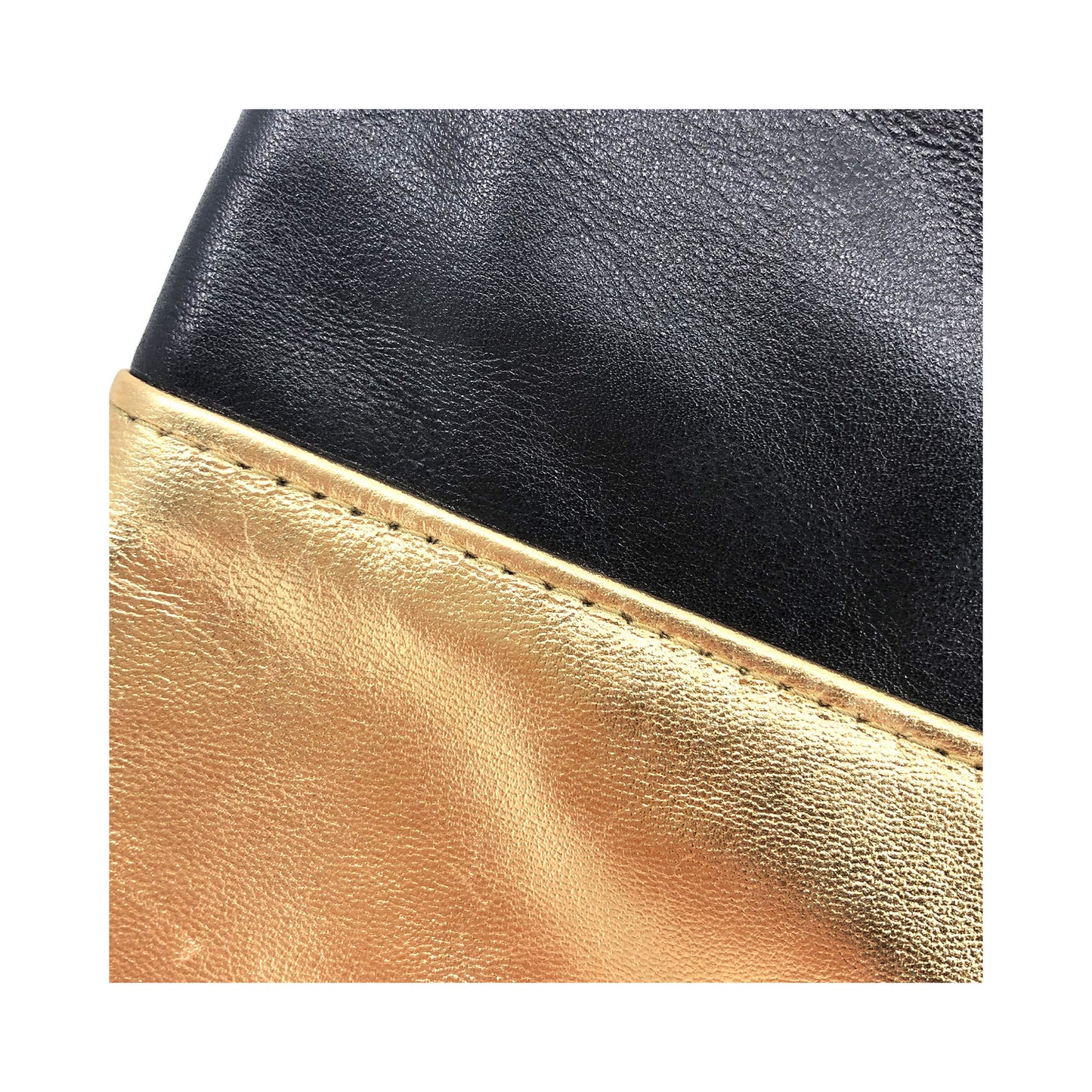 Austin Basics Large Gold Leather Clutch - Collector Store