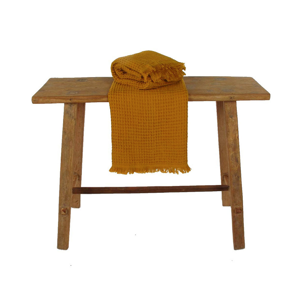 by ende. | Waffle Bath Towel | Tumeric - Collector Store
