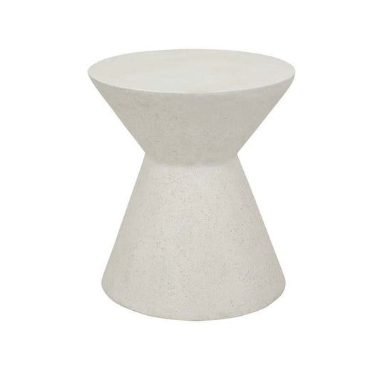 Granada Hourglass Side Table White Fleck - Collector Store