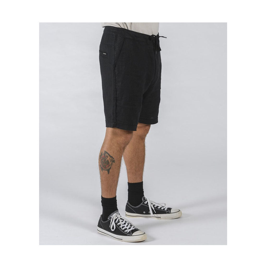 Mr Simple Tanner Short Black Linen-SALE - Collector Store