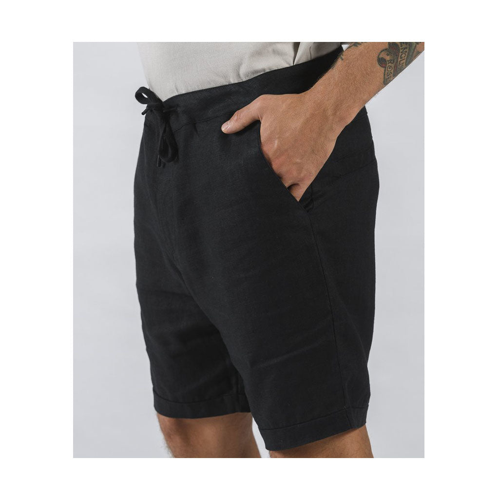 Mr Simple Tanner Short Black Linen-SALE - Collector Store