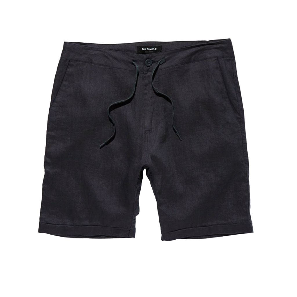 Mr Simple Tanner Short Black Linen-SALE - Collector Store