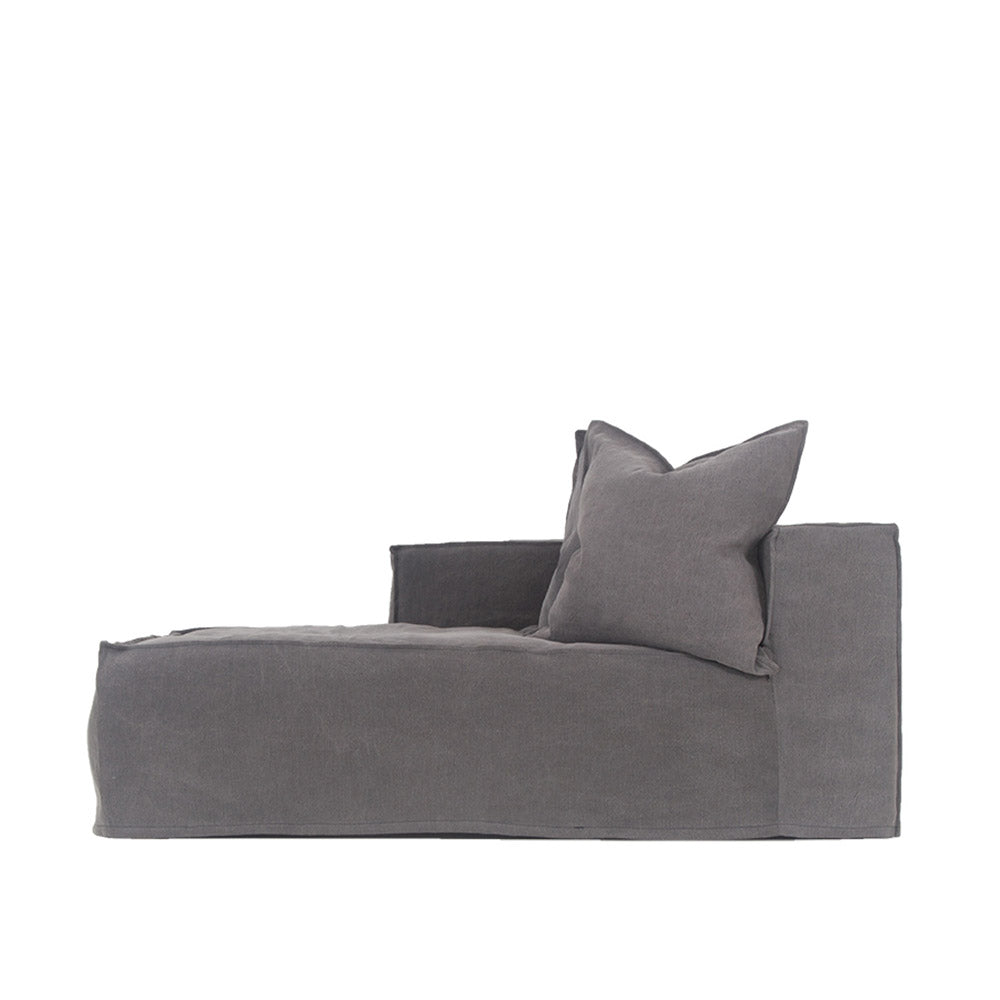 Hendrix Chaise Sofa Left Arm Charcoal | Uniqwa Furniture - Collector Store Sydney