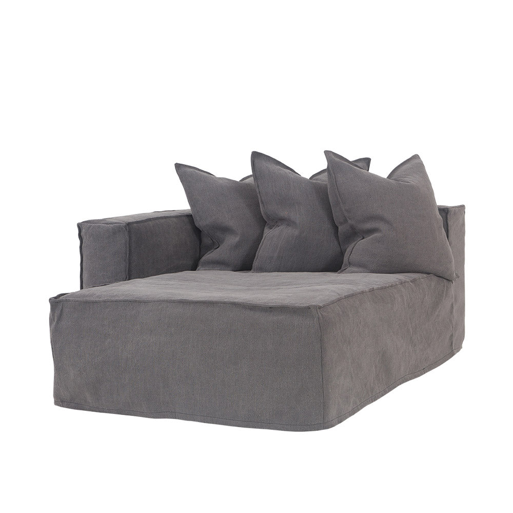 Hendrix Chaise Sofa Left Arm Charcoal | Uniqwa Furniture - Collector Store
