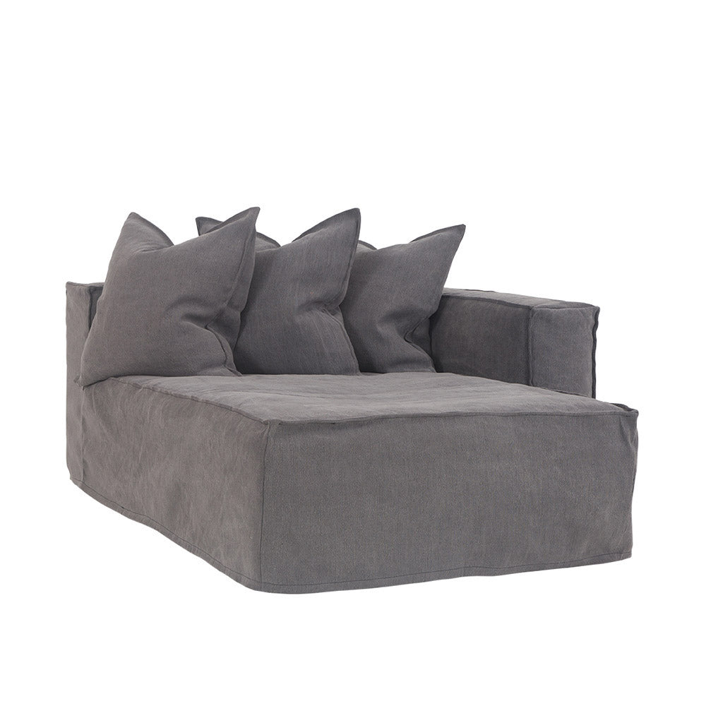 Hendrix Chaise Sofa Right Arm Charcoal | Uniqwa Furniture - Collector Store