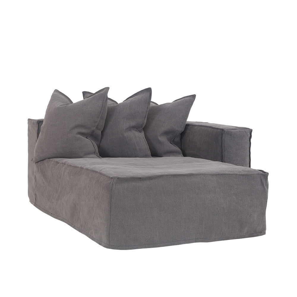 Hendrix Chaise Sofa Right Arm Charcoal | Uniqwa Furniture - Collector Store Sydney