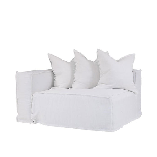 Hendrix One Seater Sofa Left Arm White | Uniqwa Furniture - Collector Store