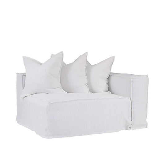 Hendrix One Seater Sofa Right Arm White | Uniqwa Furniture - Collector Store