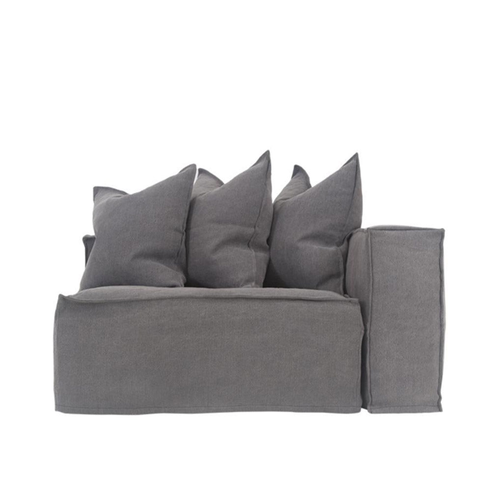 Hendrix One Seater Sofa Right Arm Charcoal | Uniqwa Furniture - Collector Store