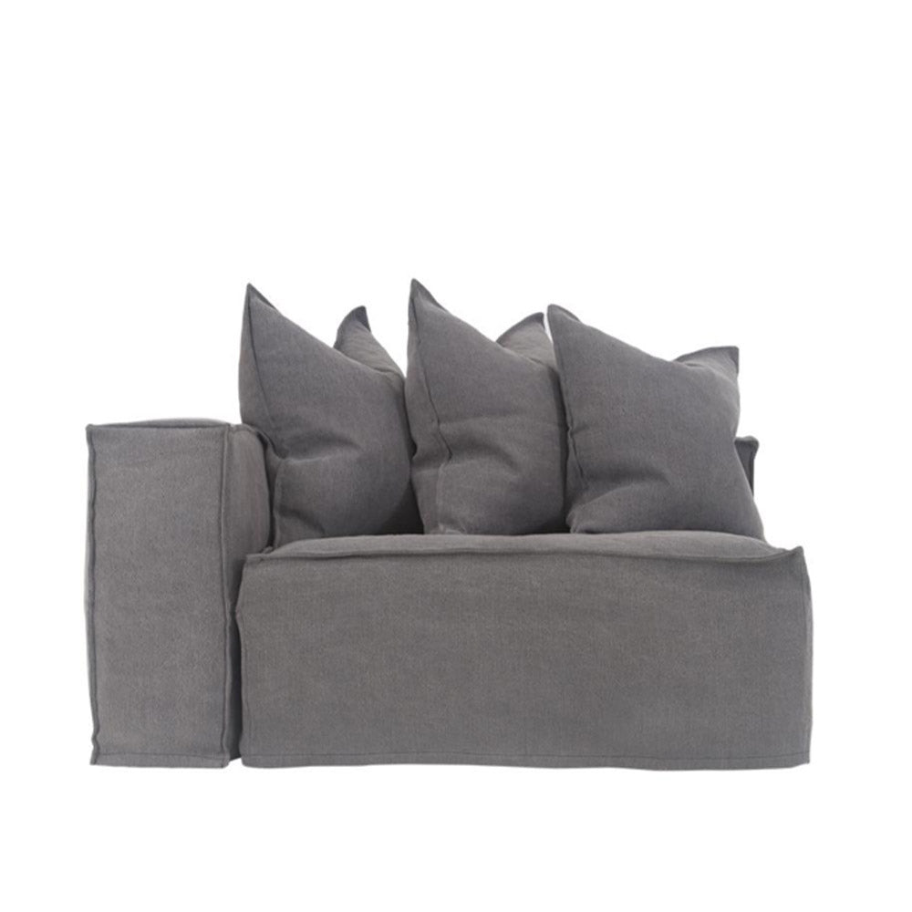 Hendrix One Seater Sofa Left Arm Charcoal | Uniqwa Furniture - Collector Store