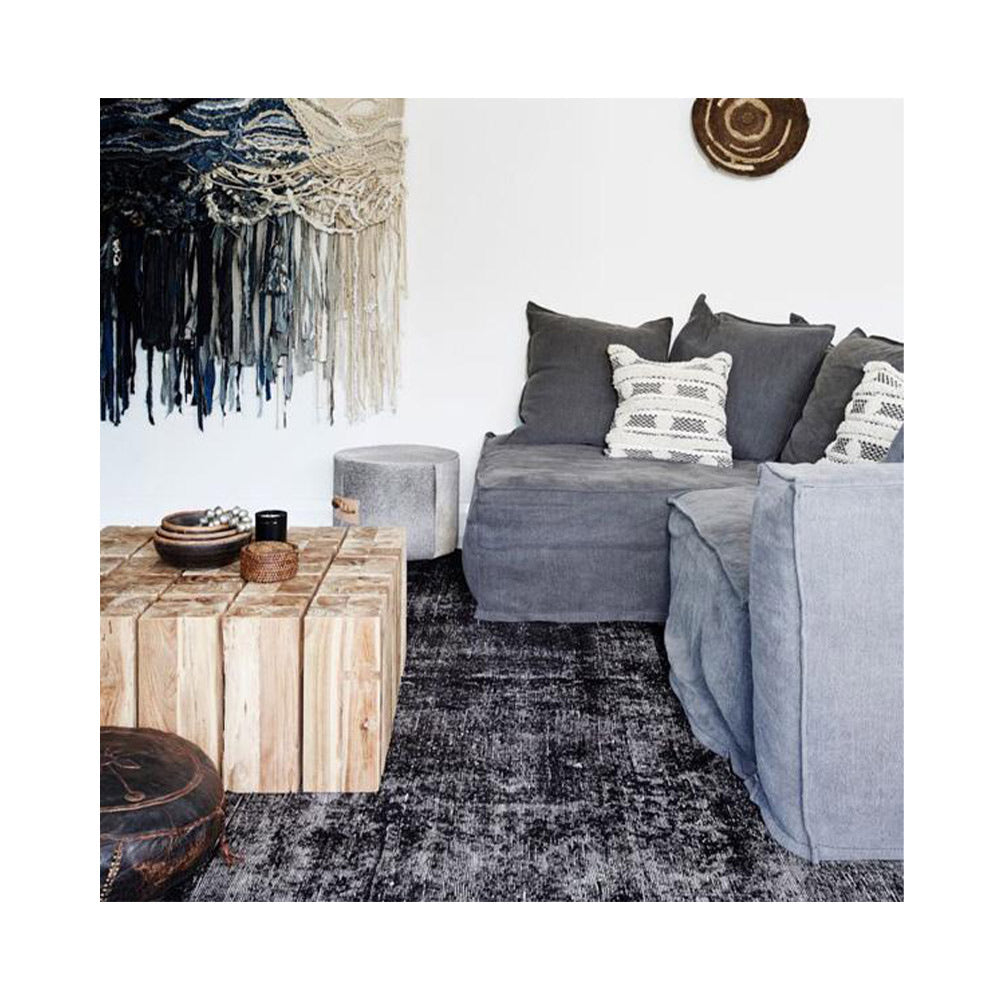 Hendrix Ottoman Charcoal | Uniqwa Furniture - Collector Store Sydney